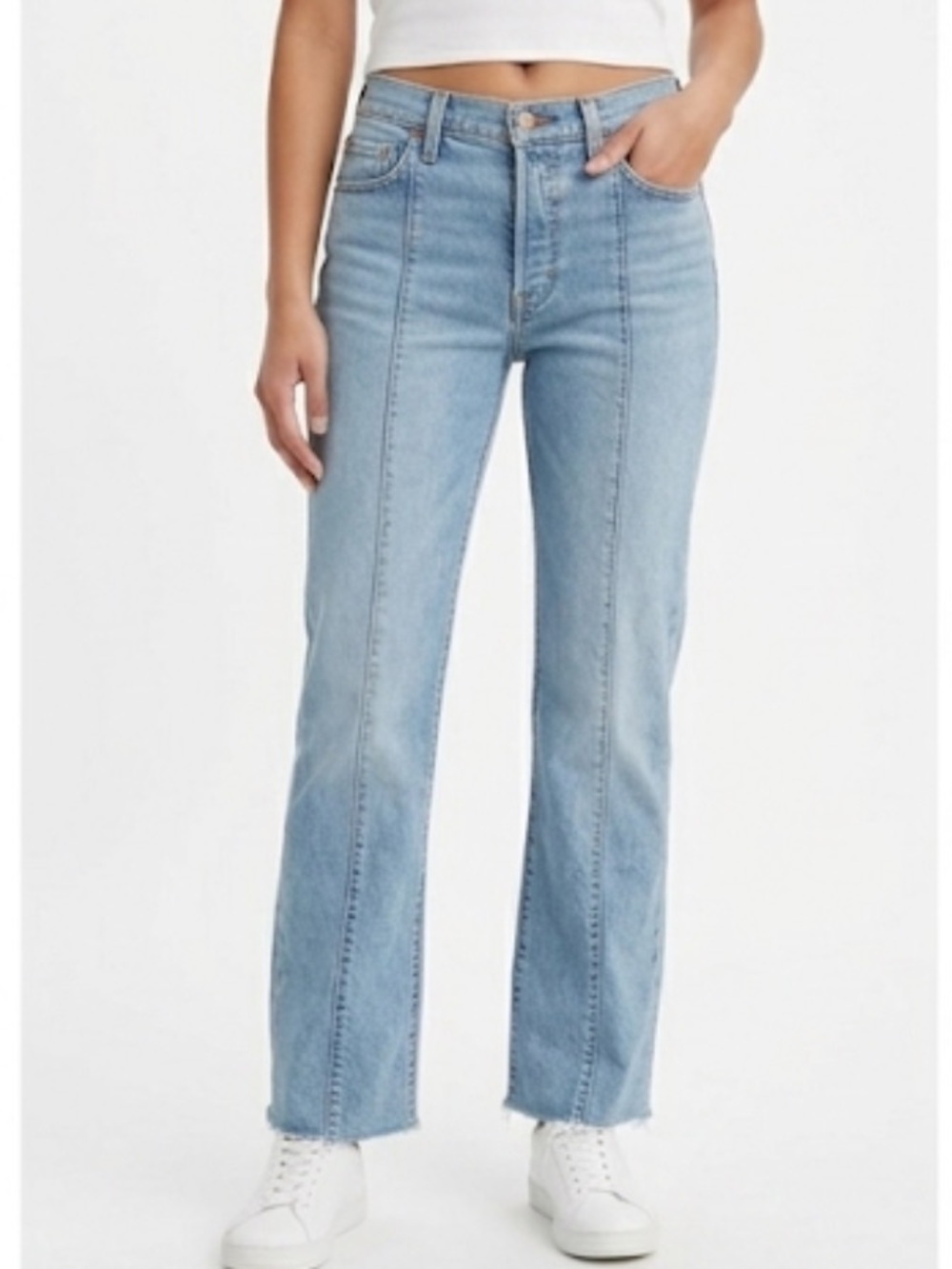 Levi’s super low-rise boot raw hem Blue Women's Jeans size 26